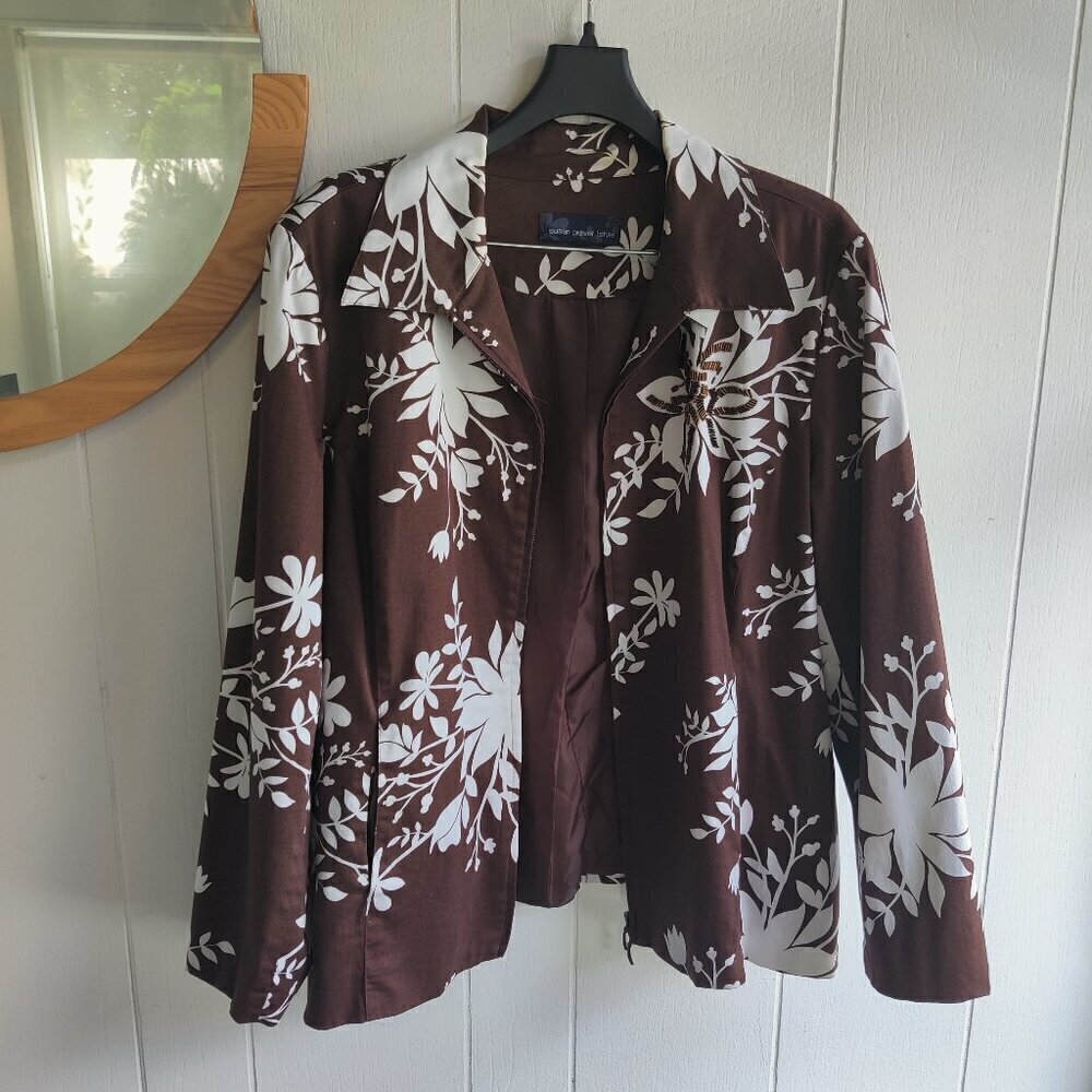 Brown Floral Women's Jacket